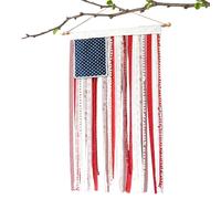Bannière Drapeau Américain Ruban - Décoration Dentelle pour Fête Nationale | Bannière Vintage Patriote USA,pour Cheminée Mur Porche Jardin Terrasse Chambre Extérieur