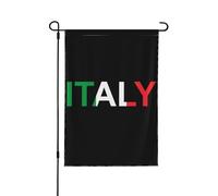 Bannière drapeau italien 12 x 18 - Drapeau de jardin recto verso « J'aime l'Italie », sans socle