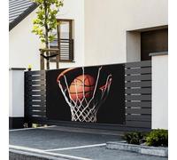 Bannière drapeaux « Happy Birthday » - Toile de fond à suspendre - Bannière de basket-ball personnalisée - Grande bannière pour événement d'affaires, décoration de fête d'anniversaire - 180 x 120 cm