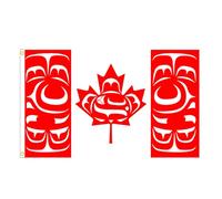 Bannière du Canada - Emblème rouge blanc 3x5ft, indicateur d'identité externe, tissu d'exposition culturelle, pièce murale patriotique | avec emblème 9,1 x 1,5 m pour l'école