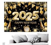 Bannière Du Nouvel An 2025 - Design Élégant En Or Et Noir, Fêtes Heureuses | Écran 6,88 X 4,92 Pieds, Excellente Sélection Qui Améliore La Décoration De Noël Et Apporte Une Touche Chic