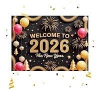 Bannière du Nouvel An, 208 x 150 cm Décoration de pour fêtes - Bannière du Nouvel An Décoration pour la fête - Pour l'intérieur et l'extérieur Salon Garage Jardin Bureau Ferme