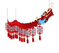 Bannière du Nouvel An chinois, toile de fond pour photo du Nouvel An chinois | Ensemble de décoration de l'année dragon Creative Dragon 2024 Bannière de la Fête Printemps - créative, or