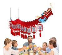 Bannière du Nouvel An chinois, toile de fond pour photo du Nouvel An chinois - Ensemble de décoration de l'année dragon Creative Dragon 2024 Bannière de la Fête Printemps - de la fête d