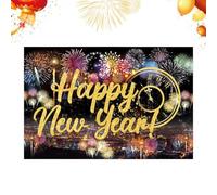 Bannière Du Nouvel An - Décoration 2D En Polyester | Signalisation Du Compte À Rebours De Fête 100x150cm | Toile De Festive Vibrante Complète Se Terminant Par Un Affichage De Cabine Pho
