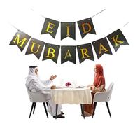 Bannière Eid Mubarak, décorations du Ramadan, drapeaux à banderoles, fournitures de fête musulmane islamique du Ramadan, Style 1