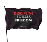Bannière en polyester avec citation « Discipline Equals Freedom Jocko Willinks » - Grande bannière de bienvenue - Pour maison, jardin, cour, pelouse