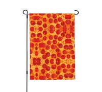Bannière en polyester double face avec impression 3D Pizza Pepperoni Décoration extérieure Cadeau