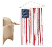 Bannière En Ruban Du Drapeau Américain | Décoration Dentelle pour Fête Nationale,Bannière Vintage Patriote USA - pour Cheminée Mur Porche Jardin Terrasse Chambre Extérieur