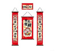 Bannière en soie pour festival du printemps 2026 avec tissu satiné et cadres en bois pour une utilisation durable pour les célébrations du Nouvel An (A)