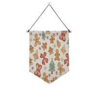 Bannière en tissu à suspendre Merry Christmas avec barre télescopique en tissu pour bureau, école, salle de classe, dortoir, maison suministros para fiesta de a?o nuevo