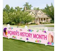 Bannière en tissu pour décoration du mois de l'histoire des femmes, 248 x 36,8 cm, panneau de cour extérieur avec œillets en métal, affiche en tissu pour la journée nationale de la femme, pour école,