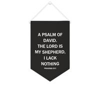 Bannière en toile « A Psaum of David » « The LORD Is My Shepherd » - À suspendre au mur - Décoration murale pour la maison - Pour salon, chambre à coucher, bureau - Cadeau de vacances - 25,4 x 38,1 cm