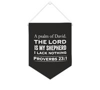 Bannière en toile « A Psaum of David » « The LORD Is My Shepherd » - À suspendre au mur - Décoration murale pour la maison - Pour salon, chambre à coucher, bureau - Cadeau de vacances - 25,4 x 30,5 cm