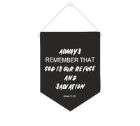 Bannière en toile « Always Remember That God Is Our Refuge And Salvation » - À suspendre au mur - Décoration murale pour salon, chambre à coucher, bureau, cadeaux de vacances - 25,4 x 30,5 cm