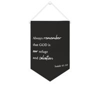 Bannière en toile « Always Remember That God Is Our Refuge And Salvation Isaiah » 41:10 - À suspendre au mur - Décoration murale pour salon, chambre à coucher, bureau, cadeaux de vacances