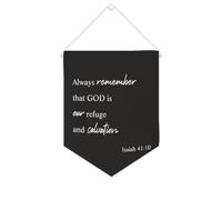 Bannière en toile « Always Remember That God Is Our Refuge And Salvation Isaiah » 41:10 - À suspendre au mur - Décoration murale pour salon, chambre à coucher, bureau, cadeaux de vacances