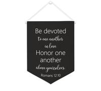 Bannière en toile « Be Devoted to One Another in Love Honor One Another Above Yours » - 30,5 x 40,6 cm - Décoration murale pour chambre à coucher, chambre d'enfant, décoration d'intérieur