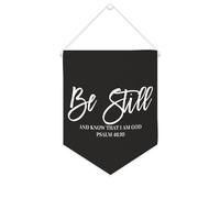 Bannière en toile Be Still And Know That I Am God à suspendre au mur - Décoration murale pour salon, chambre à coucher, bureau, cadeaux de vacances - 25,4 x 30,5 cm