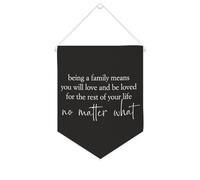 Bannière en toile « Being A Family Means You Will Love And Be Loved for The Rest of Your Life » - 25,4 x 30,5 cm - Décoration murale pour chambre à coucher, chambre d'enfant, décoration d'intérieur