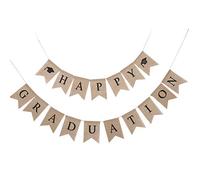 Bannière en toile de jute, décorations rustiques et vintage pour remise de diplôme, décoration de fête pour l'université, matériau en lin très durable, grande taille 156,1 x 7