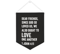 Bannière en toile « Dear Friends since God So Loved Us » - Décoration murale pour salon, chambre à coucher, bureau, cadeaux de vacances - 30,5 x 40,6 cm