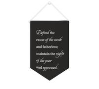 Bannière en toile « Defend The Cause of The Weak And Fatherless » à suspendre au mur - Décoration murale pour salon, chambre à coucher, bureau, cadeaux de vacances - 25,4 x 38,1 cm