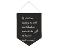 Bannière en toile « Defend The Cause of The Weak And Fatherless » à suspendre au mur - Décoration murale pour salon, chambre à coucher, bureau, cadeaux de vacances - 25,4 x 30,5 cm