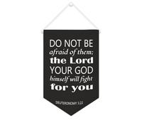 Bannière en toile « Do Not Be Afraid of Them » : The Lord Your God Himself Will Fight for You - 25,4 x 38,1 cm - Décoration murale pour chambre à coucher, chambre d'enfant, décoration d'intérieur