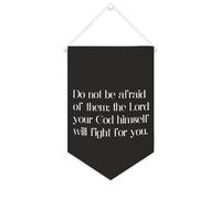 Bannière en toile « Do Not Be Afraid of Them » : The Lord Your God Himself Will Fight for You - 25,4 x 38,1 cm - Décoration murale pour chambre à coucher, chambre d'enfant, décoration d'intérieur