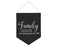Bannière en toile « Family A Little Bit of Crazy, a Little Bit of Loud & A Whole Lot of Love » - 25,4 x 30,5 cm - Décoration murale pour chambre d'enfant