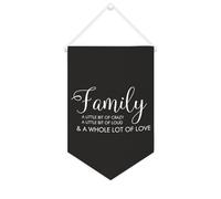 Bannière en toile « Family A Little Bit of Crazy, a Little Bit of Loud & A Whole Lot of Love » - 25,4 x 38,1 cm - Décoration murale pour chambre d'enfant