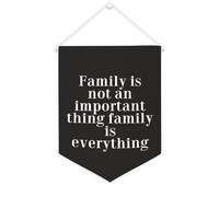 Bannière en toile « Family Is Not An Important Thing Family Is Everything » - À suspendre au mur - Décoration murale - Œuvre d'art pour salon, chambre à coucher, bureau, vacances - 30,5 x 40,6 cm