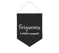 Bannière en toile « Forgiveness Is God's Command » - À suspendre au mur - Bannière murale décorative pour salon, chambre à coucher, bureau, cadeaux de vacances - 25,4 x 30,5 cm