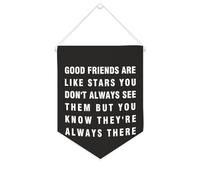 Bannière en toile « Good Friends Are Like Stars. You Don't Always See Them » - À suspendre au mur - Décoration murale - Œuvre d'art pour salon, chambre à coucher, bureau, cadeaux de vacances - 25,4 x