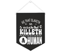 Bannière en toile « He That Slayeth An Ox Is As He That Killeth A Human » - À suspendre au mur - Décoration murale - Pour salon, chambre à coucher, bureau, vacances - 30,5 x 40,6 cm