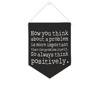 Bannière en toile « How You Think About A Problem Is More Important Than The Problem Itself » - 25,4 x 30,5 cm - Décoration murale pour chambre à coucher, chambre d'enfant, décoration d'intérieur