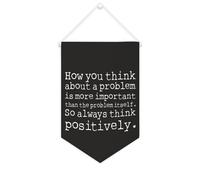 Bannière en toile « How You Think About A Problem Is More Important Than The Problem Itself » - 25,4 x 38,1 cm - Décoration murale pour chambre à coucher, chambre d'enfant, décoration d'intérieur