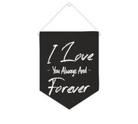 Bannière en toile « I Love You Always And Forever » à suspendre au mur - Œuvre d'art décorative pour salon, chambre à coucher, bureau, cadeaux de vacances - 25,4 x 30,5 cm