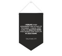 Bannière en toile « I Rebuke Every Assignment And Attack of The Enemy » - À suspendre au mur - Décoration murale - Œuvre d'art pour salon, chambre à coucher, bureau - Cadeau de vacances - 25,4 x 38,1