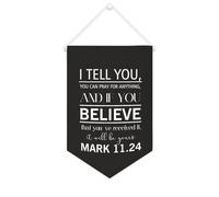Bannière en toile « I Tell You Can Pray for Anything » - À suspendre au mur - Décoration murale pour salon, chambre à coucher, bureau, cadeaux de vacances - 25,4 x 38,1 cm