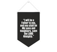 Bannière en toile « I Will Be A Father to You and You Shall Be My Sons And Daught » - À suspendre au mur - Décoration murale pour salon, chambre à coucher, bureau, cadeaux de vacances
