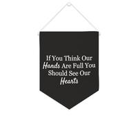 Bannière en toile « If You Think Our Hands Are Full You Should See Our Hearts » à suspendre au mur - Décoration murale pour salon, chambre à coucher, bureau, cadeaux de vacances - 25,4 x 30,5 cm