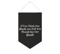 Bannière en toile « If You Think Our Hands Are Full You Should See Our Hearts » à suspendre au mur - Décoration murale pour salon, chambre à coucher, bureau, cadeaux de vacances, 25,4 x 38,1 cm