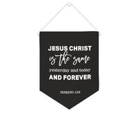 Bannière en toile Jesus Christ Is The Same Yesterday And Today And Forever - 25,4 x 30,5 cm - Décoration murale pour chambre à coucher, chambre d'enfant, décoration d'intérieur