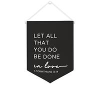 Bannière en toile « Let All That You Do Be Done in Love » - 30,5 x 40,6 cm - À suspendre au mur - Décoration murale pour chambre à coucher, chambre d'enfant, décoration d'intérieur