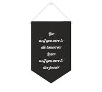 Bannière en toile « Live As If You Were to Die Tomorrow Learn As If You Were to Live Forever » - À suspendre au mur - Pour salon, chambre à coucher, bureau