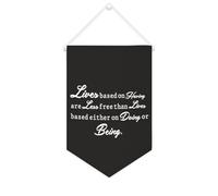 Bannière en toile « Lives Based on Having Are Less Free Than Lives Based Either on Doing Or Being » à suspendre au mur - Décoration murale pour salon, chambre à coucher, bureau