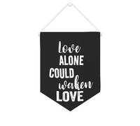 Bannière en toile « Love Alone Could Waken Love » à suspendre au mur - Œuvre d'art décorative pour salon, chambre à coucher, bureau, cadeaux de vacances - 25,4 x 30,5 cm