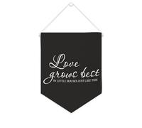 Bannière en toile « Love Grows Best in Little Houses Just Like This » - 25,4 x 30,5 cm - Décoration murale pour chambre à coucher, chambre d'enfant